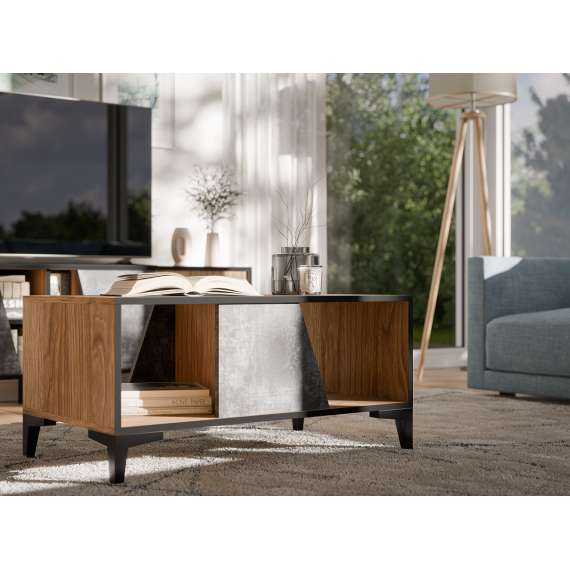 Sofabord Ovo 90x50 cm - eik prado - betong