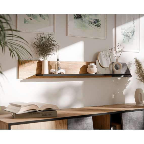 Hylle Ovo 130 cm - eik prado - betong