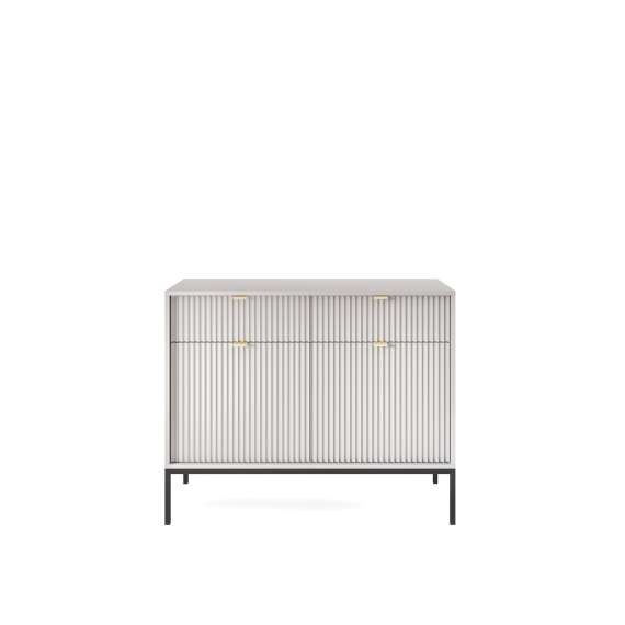 Skjenk Nova 104x83 cm - Grå matt - Spiler - 2 dører - 2 skuffer