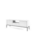 Tv-benk Nova 154x56 cm - Hvit matt - Spiler - metallben