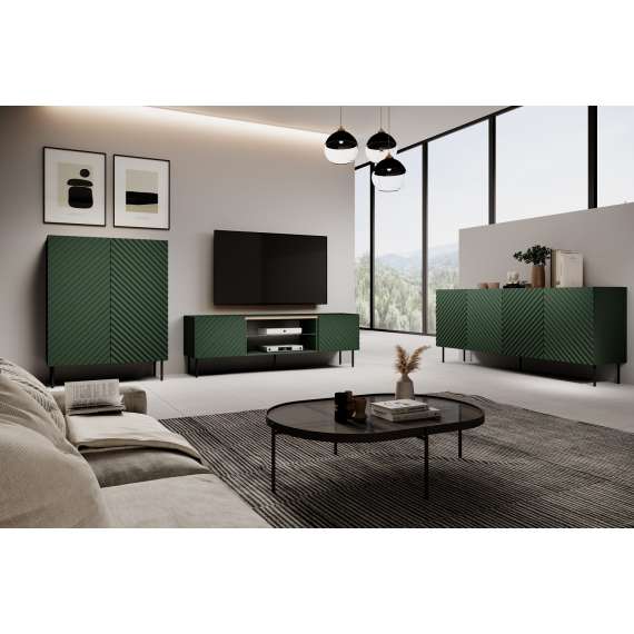 Tv-benk ONDA 200x54 - grønn - 4 dører