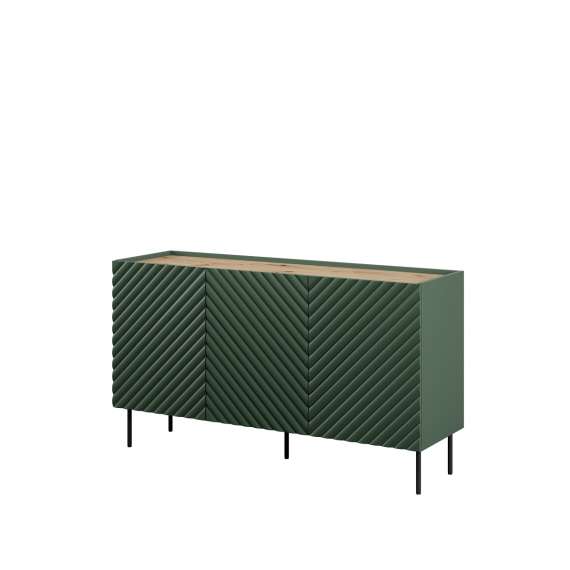 Skjenk ONDA 150x85 - grønn - 3 dører - 2 innvendige skuffer