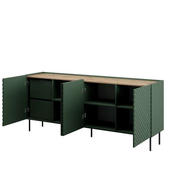 Skjenk ONDA 200x85 - grønn - 4 dører - 2 innvendige skuffer