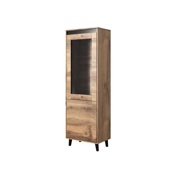 Vitrineskap NORD - 60x183 cm - eik wotan