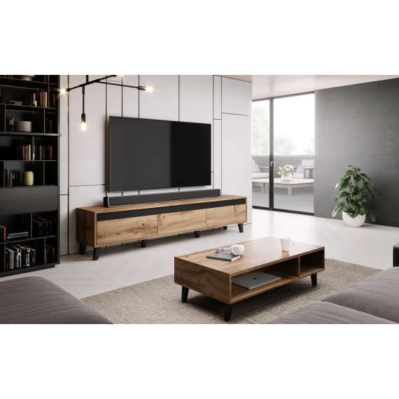 Sofabord med hylle Nord 110x35 cm - eik wotan