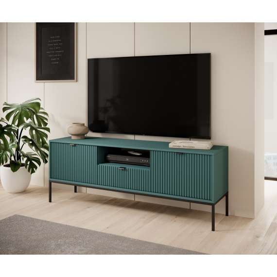 Tv-benk Nova 154x56 cm - grønn - riller