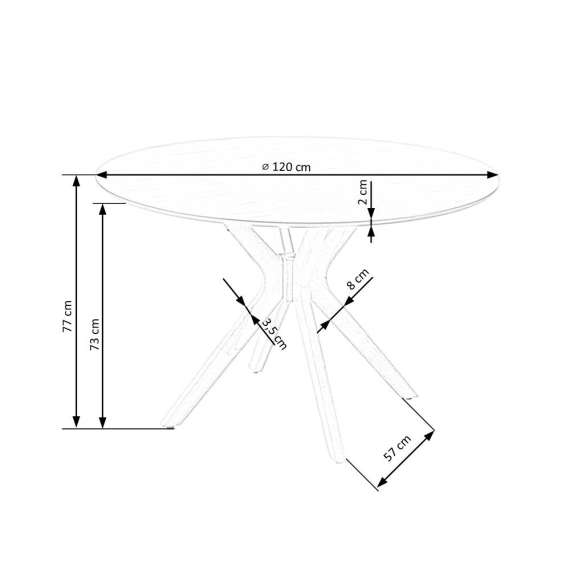 Spisebord Nicolas Ø120 cm - eik - rundt