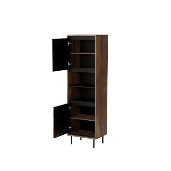 Vitrineskap Swing 53x179 - valnøtt - svart