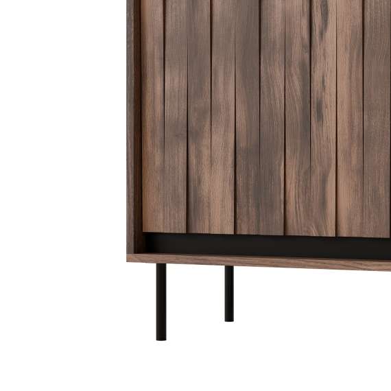 Skap Swing 102x128 - valnøtt - svart - 4 dører