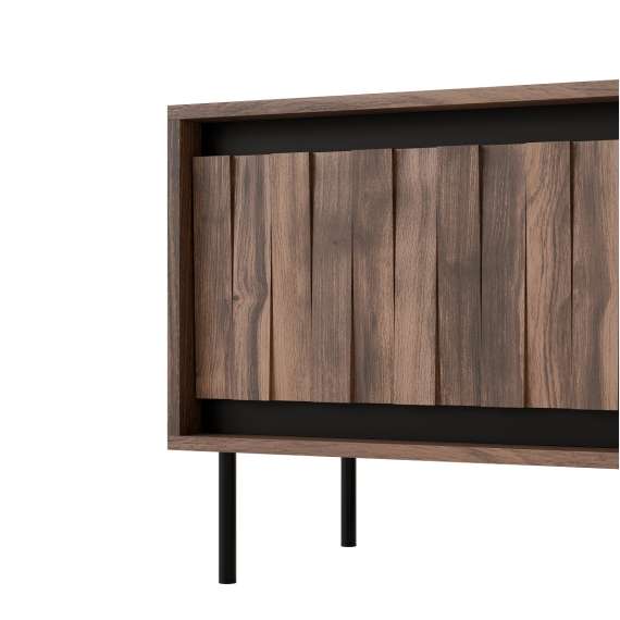 Tv-benk Swing 180x53 - valnøtt - svart