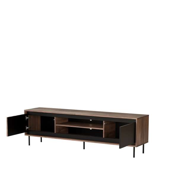 Tv-benk Swing 180x53 - valnøtt - svart