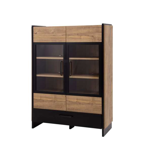 Vitrineskap Mann River 107x150 cm - 2 dører - belysning