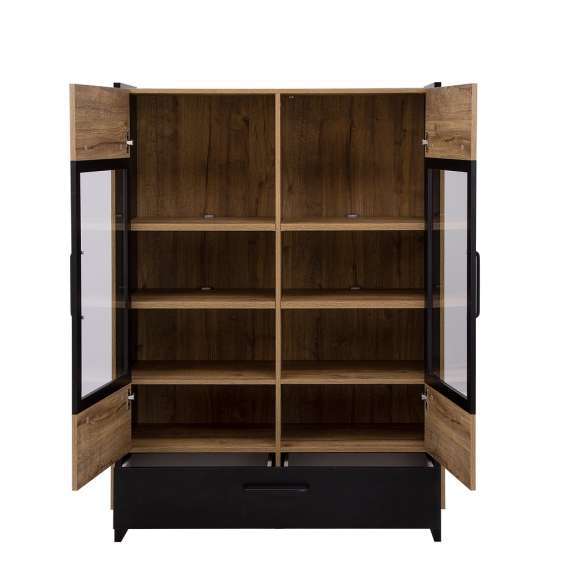 Vitrineskap Mann River 107x150 cm - 2 dører - belysning