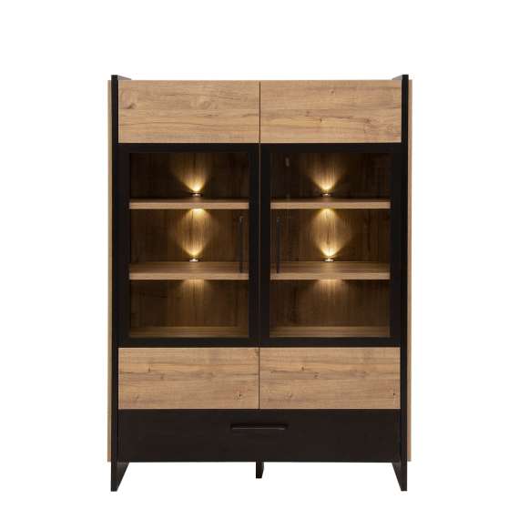 Vitrineskap Mann River 107x150 cm - 2 dører - belysning