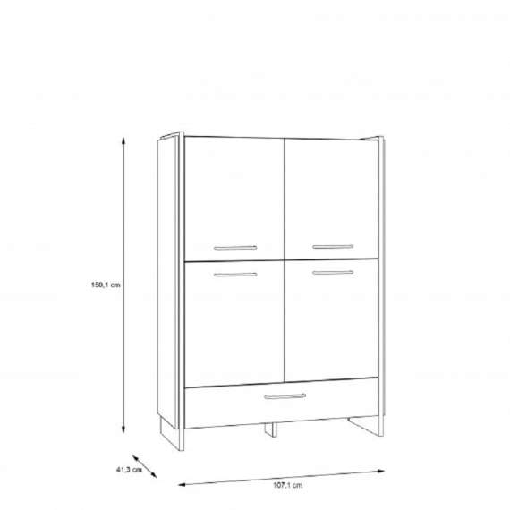 Skap Mann River 107x150 cm - 2 dører