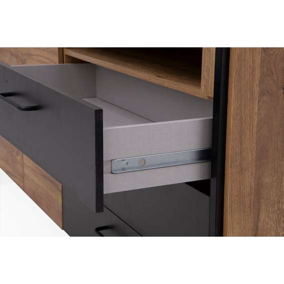 Skjenk Mann River 186x86 cm - 2 dører - 3 skuffer