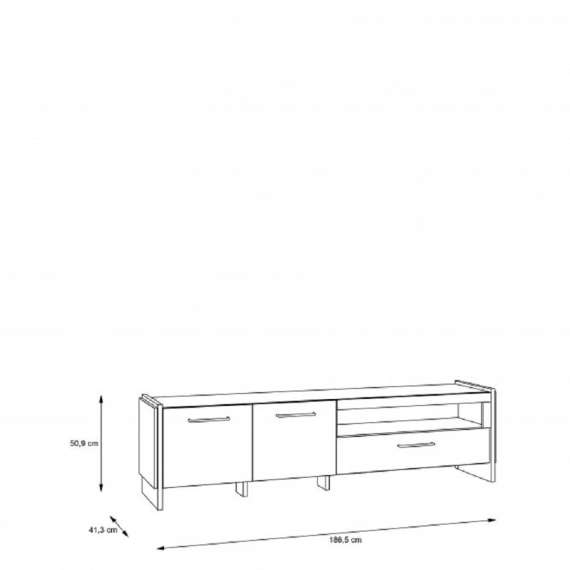 Tv-benk Mann River 186x51 cm - 2 dører - 1 skuff