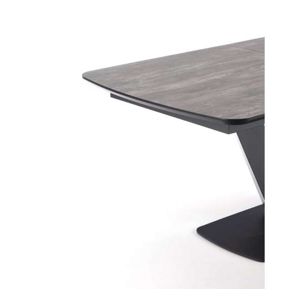 Spisebord Vinston 180-230x95 cm - grå trestruktur - sort