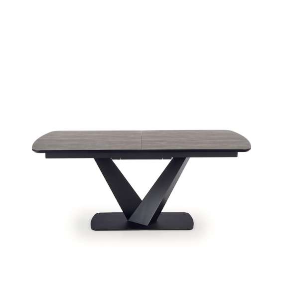 Spisebord Vinston 180-230x95 cm - grå trestruktur - sort