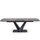 Spisebord Vinston 180-230x95 cm - grå trestruktur - sort