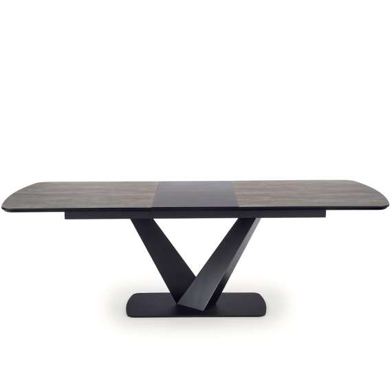 Spisebord Vinston 180-230x95 cm - grå trestruktur - sort