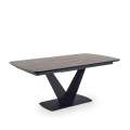Spisebord Vinston 180-230x95 cm - grå trestruktur - sort