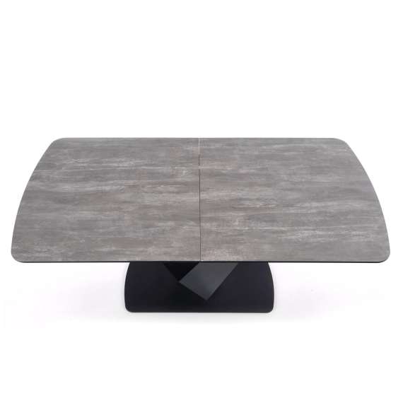 Spisebord Vinston 180-230x95 cm - grå trestruktur - sort