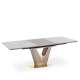 Spisebord Valentino 160-220x90 cm - lys grå - uttrekkbart