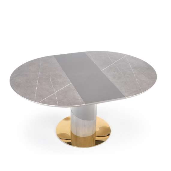 Spisebord Muscat 120-160x120 cm - lys grå - uttrekkbart