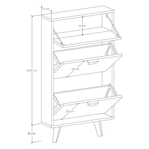 Skoskap Fenris 40-100x109 cm - Velg bredde selv og farge selv!