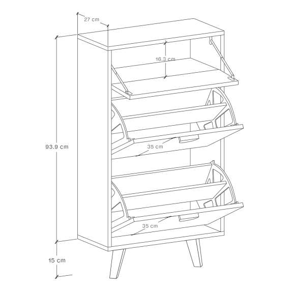 Skoskap Fenris 40-100x109 cm - Velg bredde og farge selv