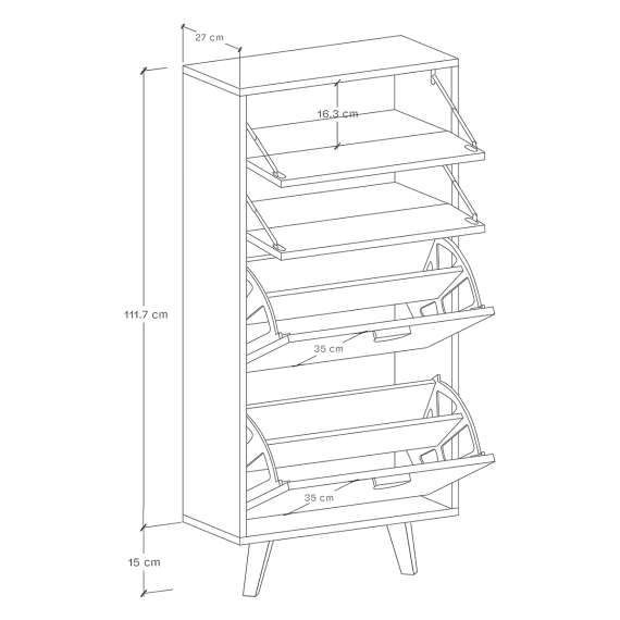 Skoskap Fenris 40-100x127 cm - Velg bredde og farge selv!