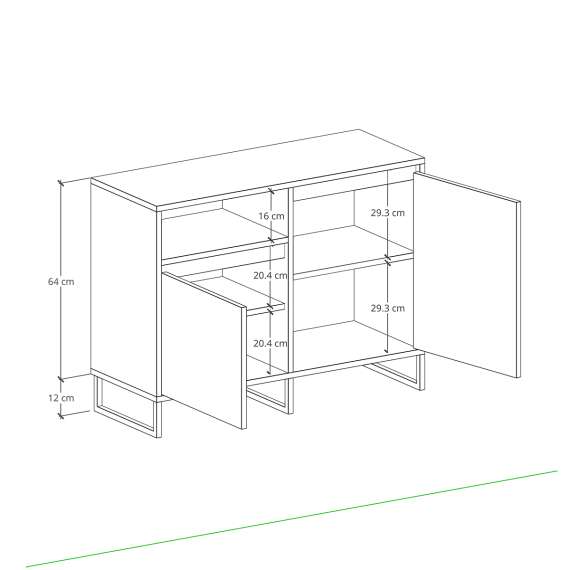 Skjenk Bjorn 100-145x76 cm - Velg bredde og farge selv