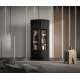 Vitrineskap MICHELLE 86x180 - sort - 2 dører - rillede fronter