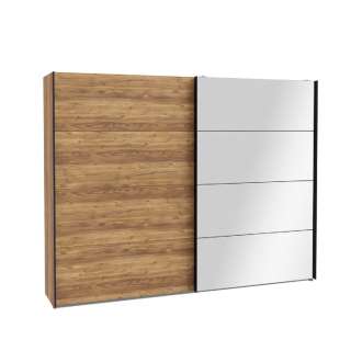 Garderobeskap Hayato 270x210 cm - picea - svart matt - speil