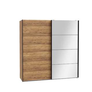 Garderobeskap Hayato 220x210 cm - picea - svart matt - speil