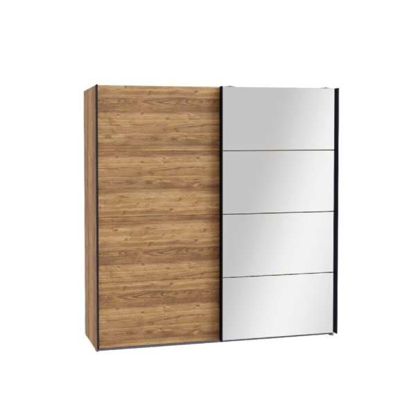 Garderobeskap Hayato 220x210 cm - picea - svart matt - speil