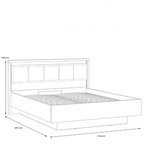Seng Hayato 160x200 cm - med oppbevaring - LED