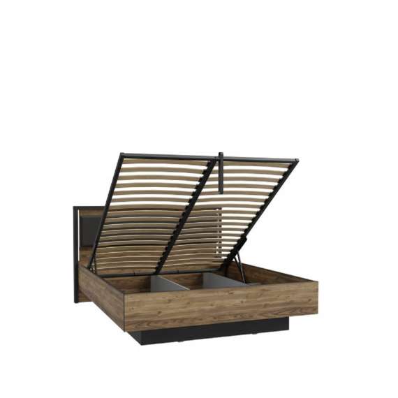 Seng Hayato 160x200 cm - med oppbevaring - LED