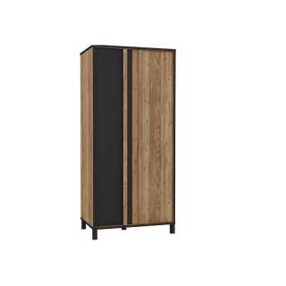 Garderobeskap Hayato 90x194 cm - picea - svart matt