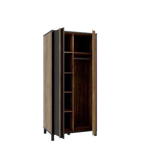 Garderobeskap Hayato 90x194 cm - picea - svart matt