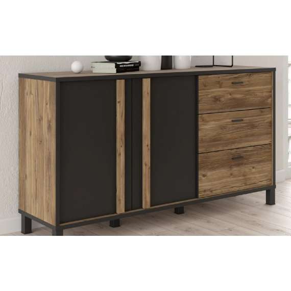 Skjenk Hayato 154x85 cm - 2 dører - 3 skuffer