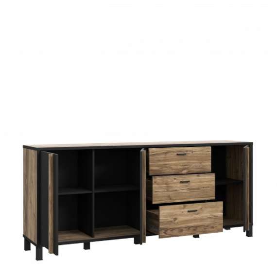 Skjenk Hayato 199x85 cm - 3 dører - 3 skuffer