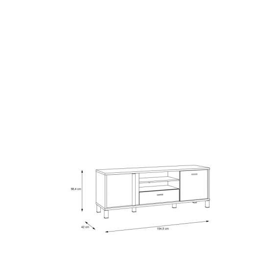 Tv-benk Hayato 155x56 cm - 2 dører - 1 skuff
