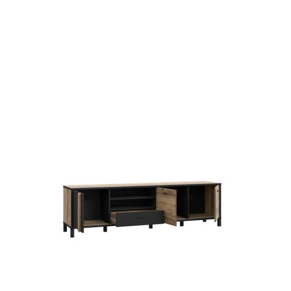 Tv-benk Hayato 199x56 cm - 3 dører - 1 skuff