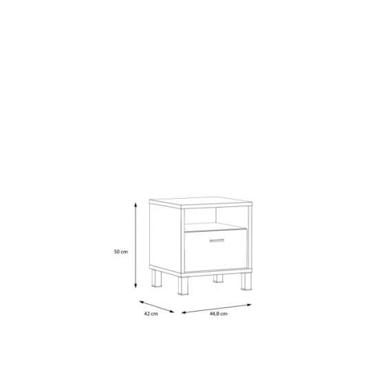 Nattbord Hayato 44x50 cm - 1 skuff